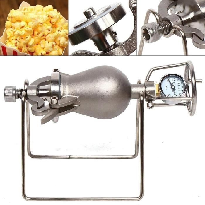 Machine à Pop-Corn Chinoise Rétro Manuelle – Acier Inox 304 Haute Pression – 300 Ml – Pop-Corn Maison Authentique