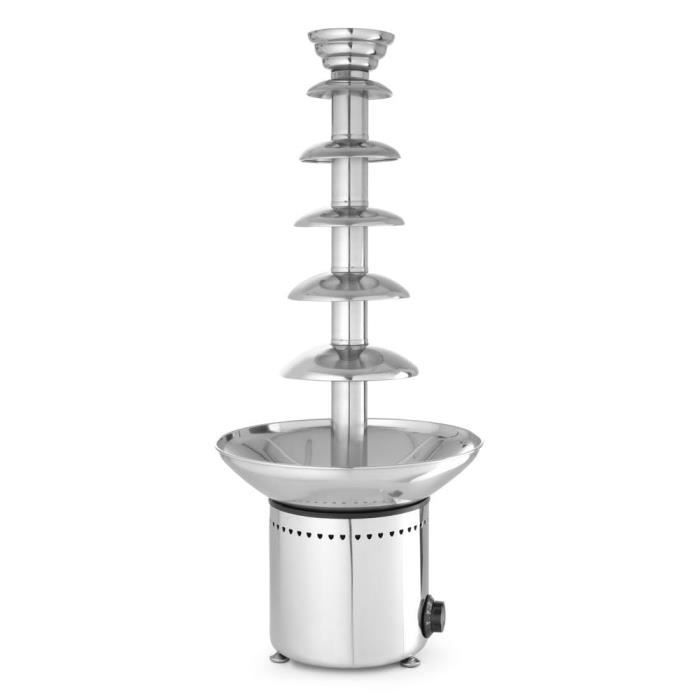 Fontaine à Chocolat 3 Niveaux - 40W - Capacité 0,45kg - Avec Plateau Et 6 Fourchettes - Pour Fêtes Et Événements