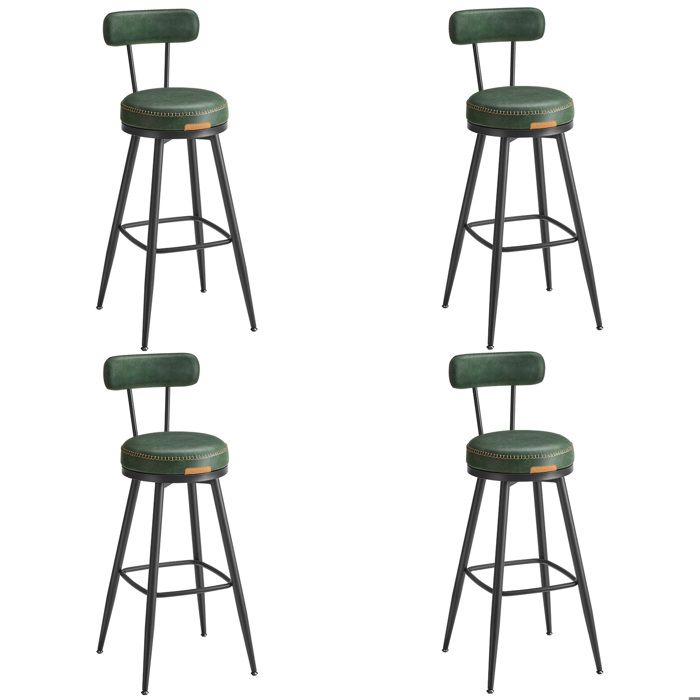Tabouret de Bar Lot de 4 Siège Rembourré PU avec Coutures Style Moderne Mi-siècle Hauteur 76 cm Vert Forêt Tabouret de Bar Lot de 4 Siège Rembourré PU avec Coutures Style Moderne Mi-siècle Hauteur 76 cm Vert Forêt