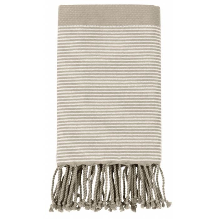 Drap de plage fouta 100x180 cm CYCLADE gris 100 x 180 cm - Maison