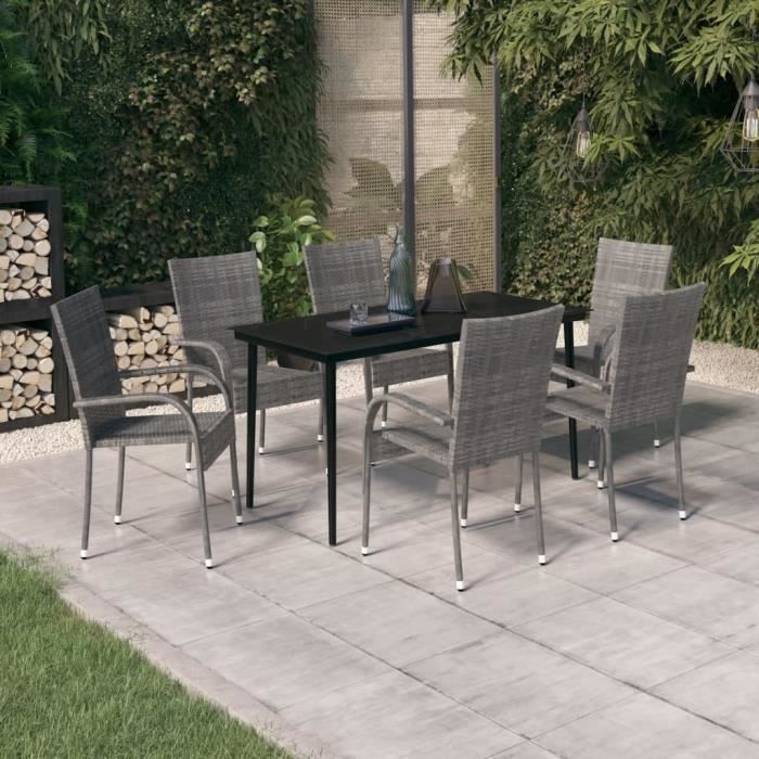 VidaXL Ensemble à manger de jardin 7pcs - vue 4