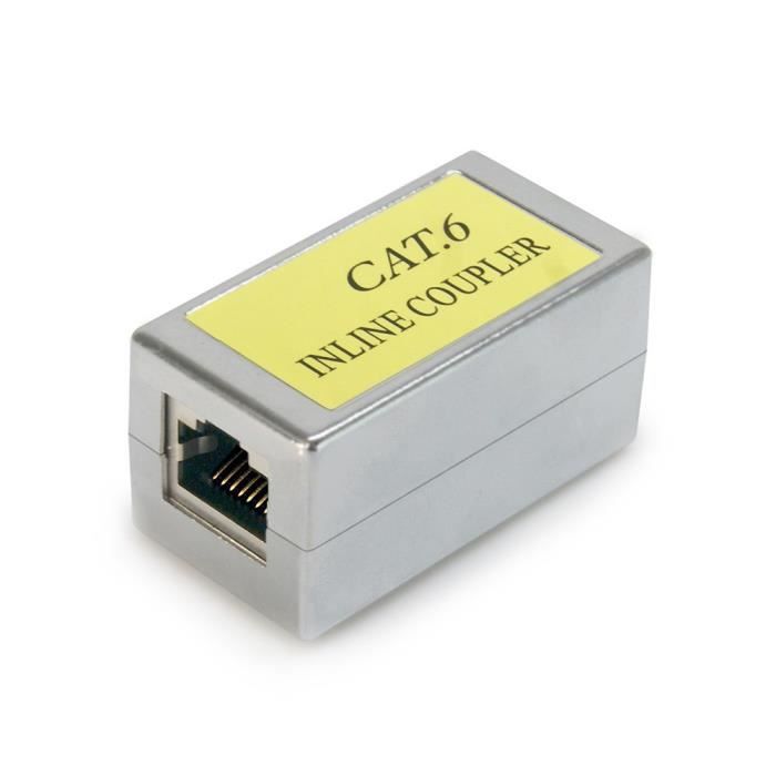 5 Coupleurs RJ45 Cat6 Blindés - Prolongateur Ethernet Femelle/femelle Pour Câbles Réseau - Compatible Modem, Box, PC, TV