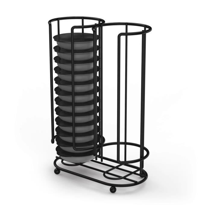Portacapsule Girevole Bremermann Per 56 Capsule TASSIMO – Dispenser A Torre In Metallo Nero