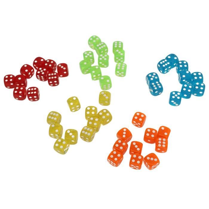 Lot de 10 dés à 6 Faces 12 mm Couleur marbrées au Choix Lot de 10 dés à 6 Faces 12 mm Couleur marbrées au Choix