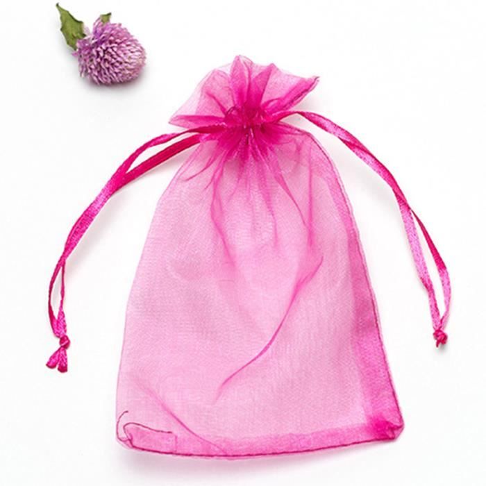 Lee-buty Lot De 40 Sacs à Vin En Organza Transparent Avec Cordon