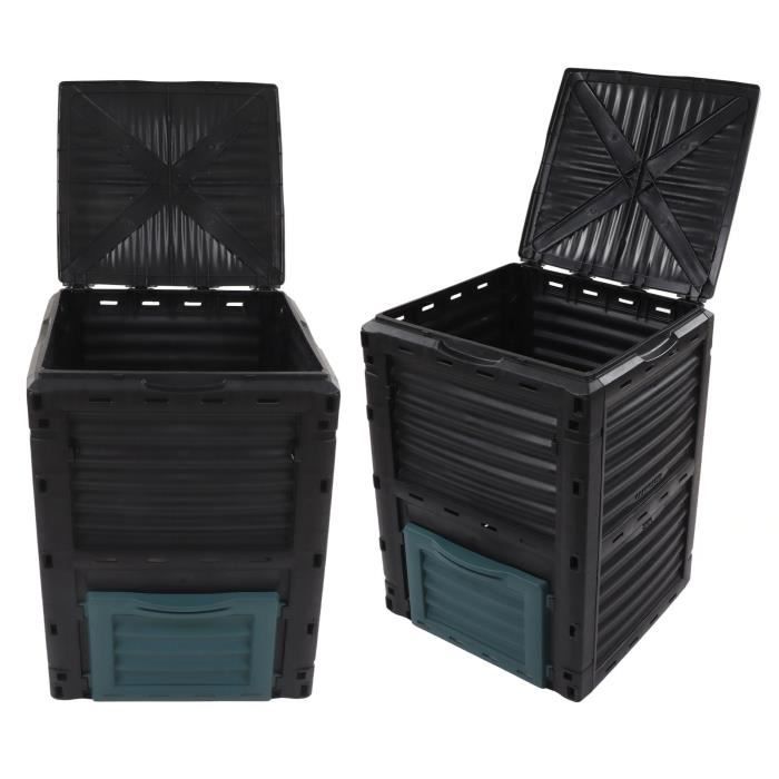 Bac à compost extérieur ZJCHAO Grande capacité 300L évent pour