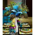 décorations de mariage artisanales Plume de paon naturelle 10pcs pour maison bricolage deco objets Couleur assortie - Pwshymi-1