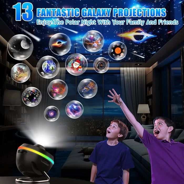 Projecteur Ciel Etoile, 13 en 1 Planetarium Projecteur, 4K HD Projecteurs Galaxie avec RéGlable