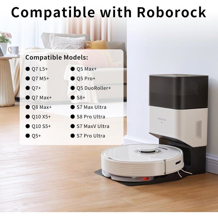Vtizikl Lot De 6 Sacs à Poussière Pour Xiaomi Roborock S7 Maxv Ultra Q7 Max Q7 Max S7 Pro Ultra G10s G10s Pro Q5 Accessoires De Rechange 3 L Grande Capacite 90811063