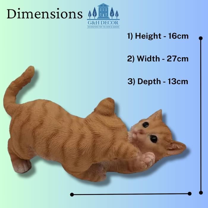 Statuette Décorative Chat Couché En Polyrésine - 20 Cm - Figurine Résine Noire Pour Maison Et Jardin