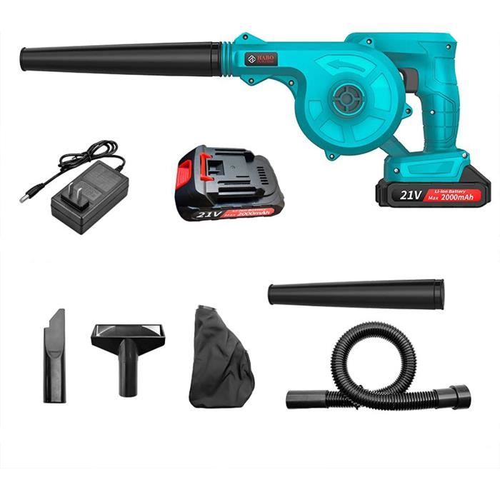 Souffleur à Feuilles Sans Fil 21V – 3000W, 100 MPH, 18 000 RPM – 2 Batteries 3,0Ah, Recharge 2h, 5 Vitesses – Ultra-léger 2,4 Lbs