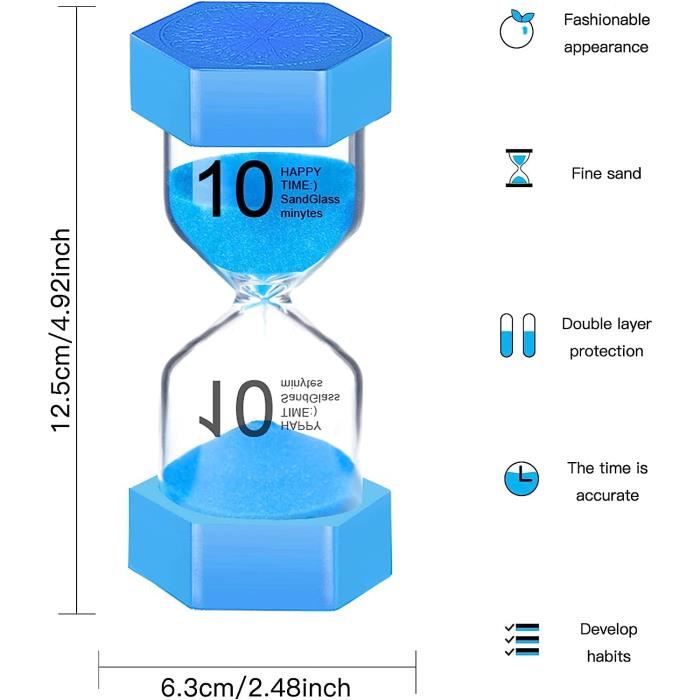 Lot De 6 Sabliers Colorés En Verre De 1, 3, 5, 10, 15 à 30 Minutes - - Yannick