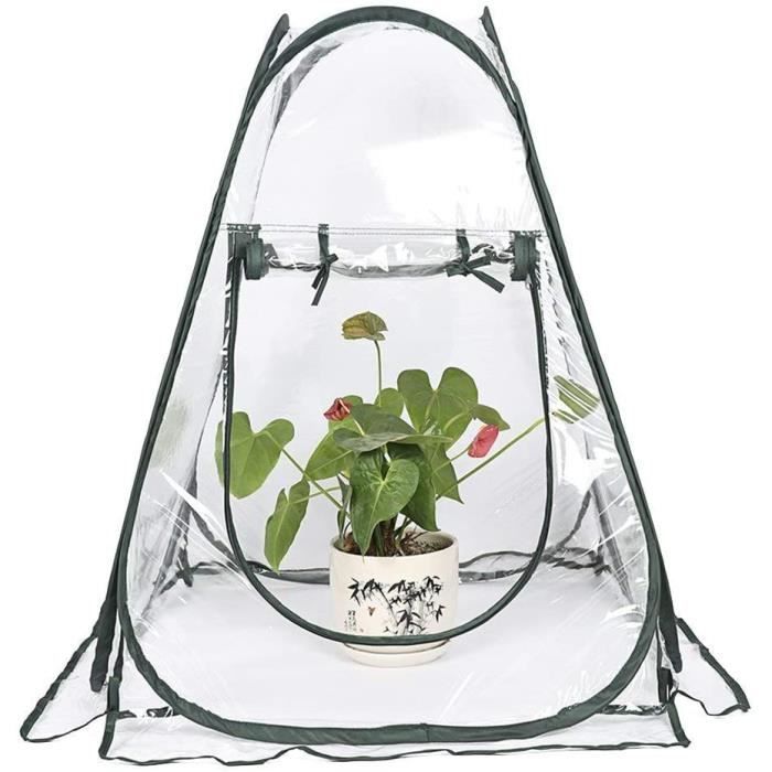 Mini Serre Pop-Up 60x60cm - Serre D'Hivernage PVC Transparent - Pour Légumes/Fleurs - Sans Montage