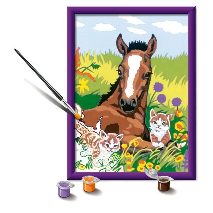CreArt Kids 18x24cm Cheval et chatons, Kit de peinture par numéros Numéro d'Art, Des 7 ans, 25840, Ravensburger CreArt Kids 18x24cm Cheval et chatons, Kit de peinture par numéros Numéro d'Art, Des 7 ans, 25840, Ravensburger