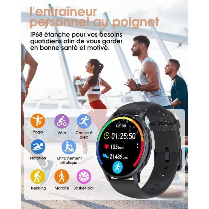 Montre Connectée Femme Bluetooth Appel, 1,7'' Intelligent Smartwatch avec  Oxymetre, Podometre, IP68 Étanche pour Android iOS -Rose - Cdiscount  Téléphonie
