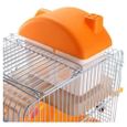 Chaud Cage de gerbille souris petite pour animaux de compagnie 2 etages niveaux plancher bouteille d’eau roue de Hamster-2