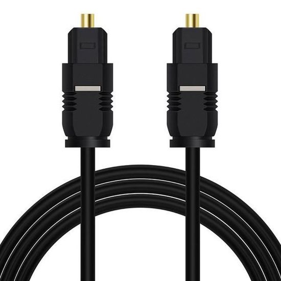 Câble Audio Numérique Fibre Optique TosLink 2 Mètres - Pour PS2, PS3, Connecteur 2 Mm - Haute Qualité, Transmission Audio Claire