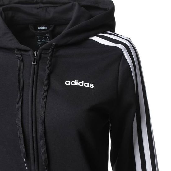 ADIDAS Sweat Zippé We 3S Fz Hd - Femme - Noir Noir/blanc - Achat 