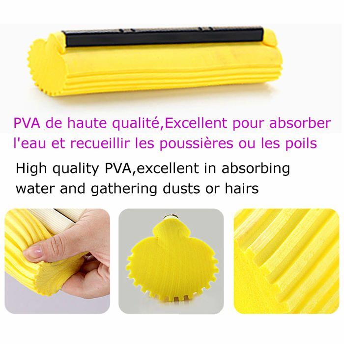 Vileda Recharges SuperMocio Soft Jaune - Pack 2 Têtes De Balai à Franges Pour Sols Délicats
