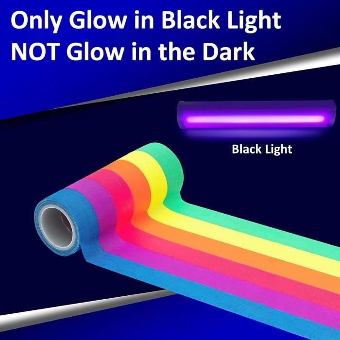 Néon Tissu Ruban Gaffer Bande Fluorescent UV Blacklight Brille