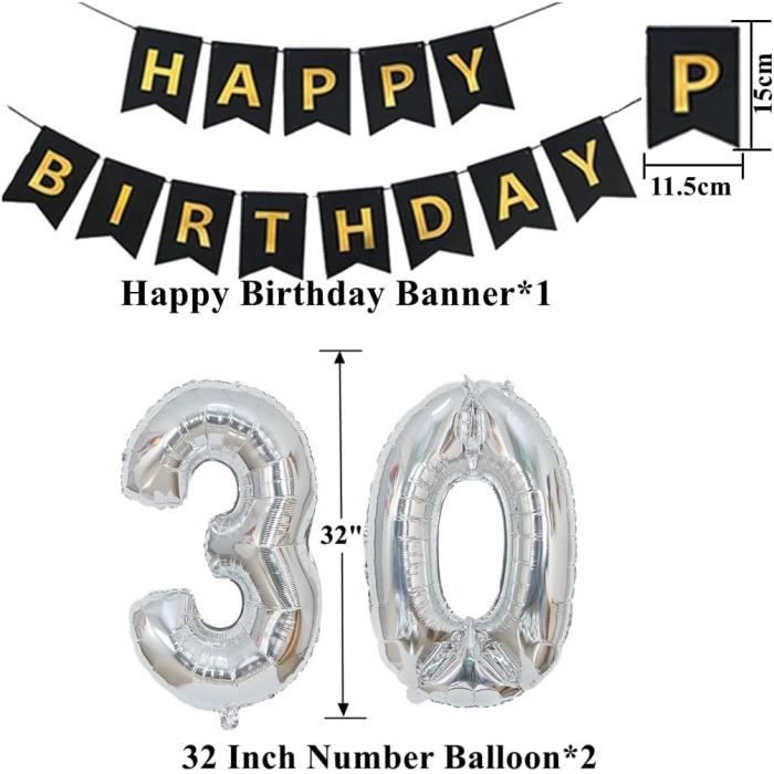 Ballon 30 Ans Anniversaire Femme, Decoration Anniversaire 30 Ans Homme Femme, Decoration De