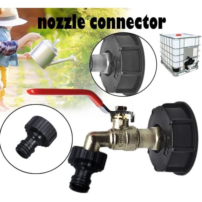 Raccord Cuve IBC 1000L Laiton - Adaptateur Filetage S60x6, Robinet Jardin 1/2"