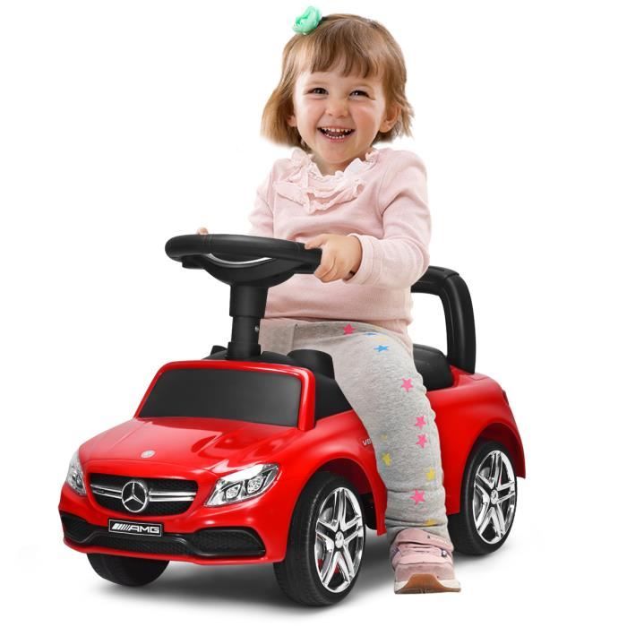 Porteur pour Enfants Voiture 12-36 Mois avec Klaxon, Musique, Rouge