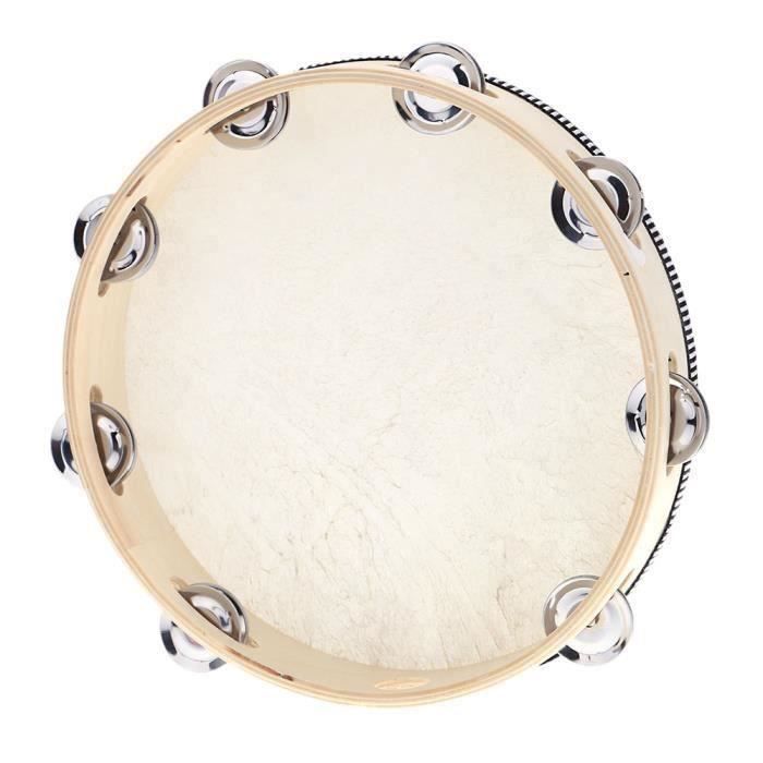 Acheter Tambourin à main de 8 pouces, cloche de tambour, Jingles en métal  de bouleau, Instrument de jouet éducatif musical à Percussion
