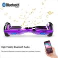 Hoverboard Mega Motion Overboard 6,5" Auto-équilibré LED Bluetooth Violet+Kit Kart Noir-3