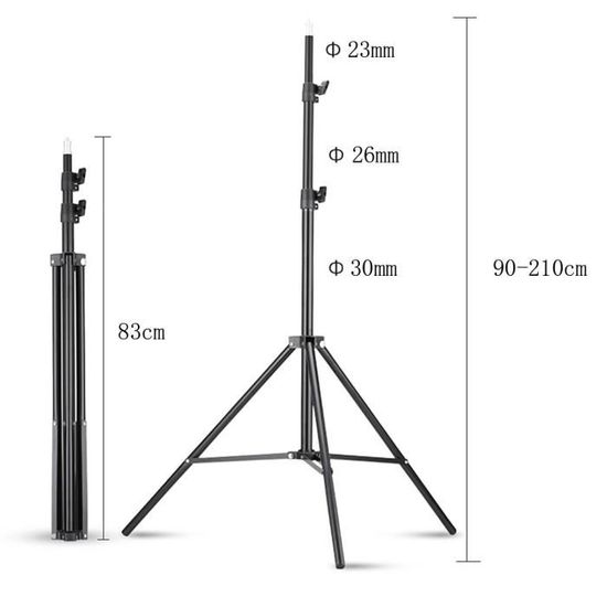 Kit D'éclairage Photo Studio Avec Softbox 50x70 Cm - Ampoule 150W 5500K CFL - Trépied Réglable Jusqu'à 2 M