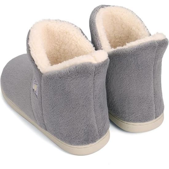 Pantoufles Doublées Peluche Homme/femme - Chaussons Chauds Antidérapants, Lavables, Pour Intérieur Et Extérieur