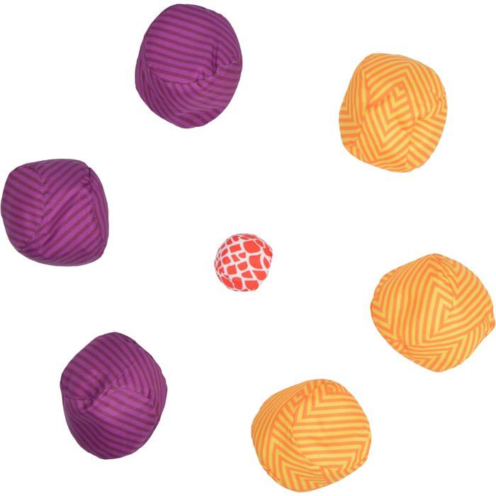 Jeu De Pétanque Livoo JEU003 - 6 Boules En Bois FSC 98g + Cochonnet - Sac En Coton - Dès 5 Ans