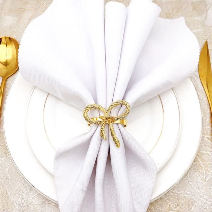 Lot De 10 Anneaux De Serviette Argentés Et Dorés, Anneaux De