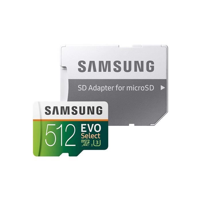 Samsung Evo Select Carte memoire microSDXC avec Adaptateur SD Classe 10 512 Go MB ME512GA EU Cdiscount Telephonie