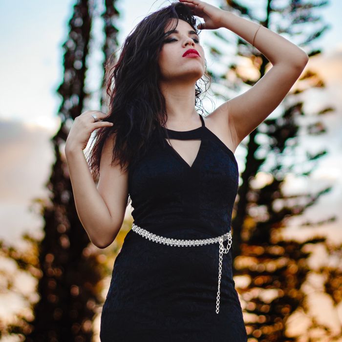 106cm Ceinture clout e en Strass pour femme Cha ne de taille en