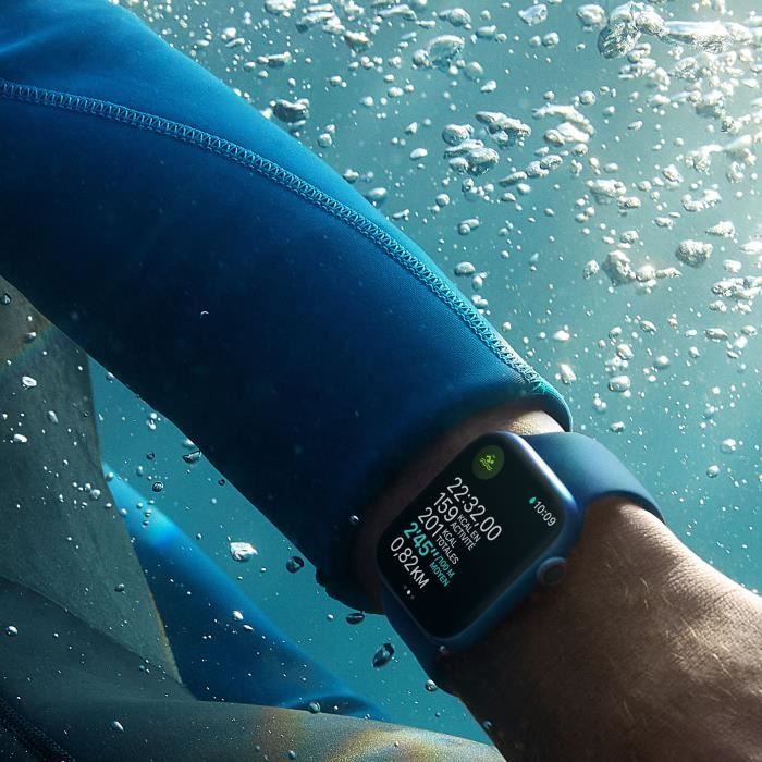 Apple Watch Nike Series 7 GPS   mm   Boîtier Starlight Aluminium