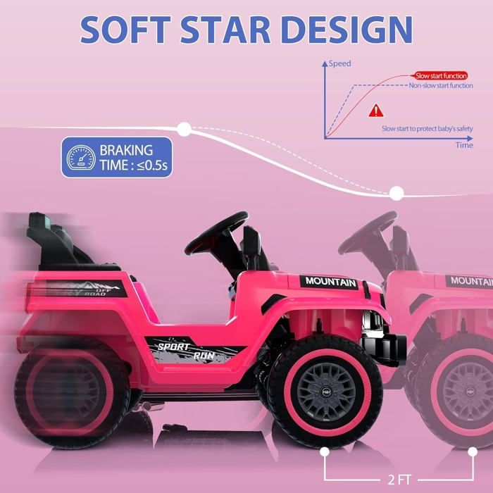 12V Voiture Electrique Enfants Coccinelle avec Télécommande 2,4G,3-8