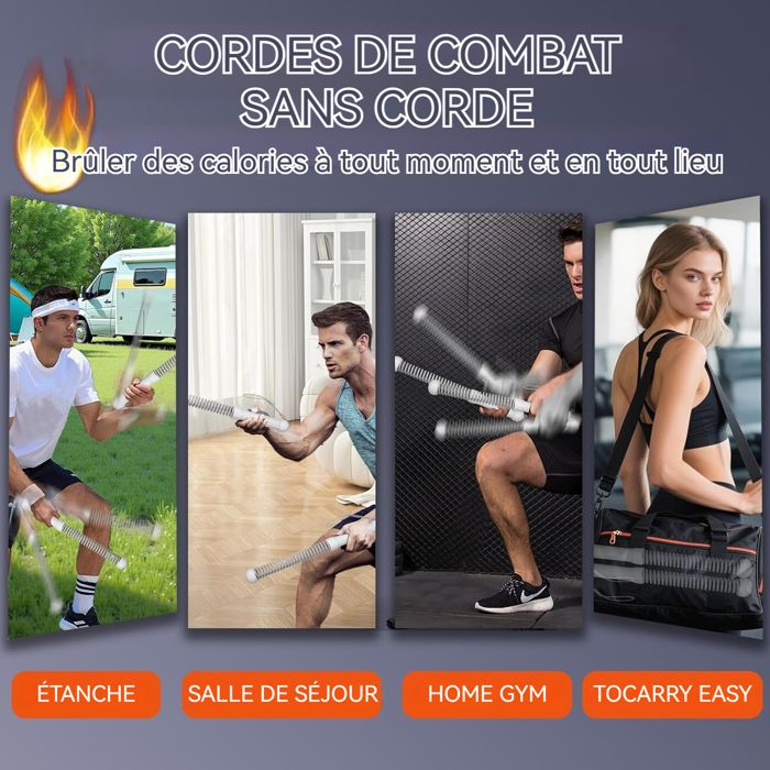 Corde d'exercice,Équipement D'Entraînement Imperméable 2 en 1,Corde De Sport pour Salle De Gym A Domicile | pour l'Entraînement de la Force Musculaire du Corps, des Bras, des Poignets, du Dos et Corde d'exercice,Équipement D'Entraînement Imperméable 2 en 1,Corde De Sport pour Salle De Gym A Domicile | pour l'Entraînement de la Force Musculaire du Corps, des Bras, des Poignets, du Dos et