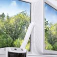 Kit Fenêtre Climatiseur Mobile Anti Moustiques Étanche Arrêt Air Chaud Fenêtres Battants 300cm Blanc