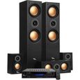 Ensemble Home-Cinéma - Evidence Acoustics EA950-BK - 5 enceintes 850W - finition cuivre, Ampli 5.2, USB BT FM - 4 x75W, 3 x20W-0