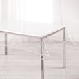 CDaffaires Nappe cristal rectangle 140 x 240 cm pvc uni 15-100e garden-biais Blanc-0
