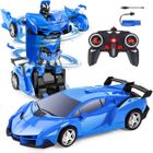KCVV Voiture télécommandée,2 en 1 Robot de Voiture Transformable,Jouet Garçon Fille Enfant de 3 à 12 Ans, Cadeau Noel pour Enfants(bleu)