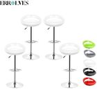 ERROLVES® Ensemble de 4 Tabouret de bar avec dossier 26cm, Siège ABS, Hauteur ajustable 55-75cm, Blanc