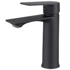 AIHOM Robinet Salle de Bain - Mitigeur Lavabo Mono-trou - Noir - Design Elégant
