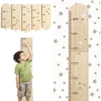 Toise en bois pour enfants - Puzzle naturel - Tableau de croissance en hauteur