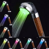 Pomme de douche LED Creative - ions négatifs automatiques - 7 couleurs - finition chromée
