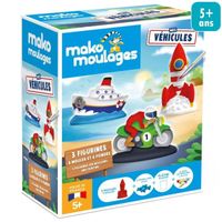 Coffret Moulage Véhicules - Mako Moulages - Mes 3 véhicules - Mixte - A partir de 5 ans - Bleu - Multicolore