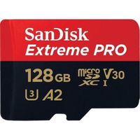 Carte Mémoire Micro SDXC Sandisk Extreme Pro 128 Go Class 10 UHS-I U3 V30 170MB/s A2