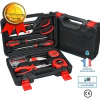 CONFO® Kit de matériel ménager boîte à outils combinaison d'entretien quotidien ensemble d'outils en acier au carbone urgence à domi