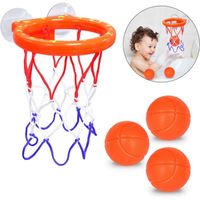 Mini Panier de Basket, Jouet de bain à Ventouse, jouet Basketball pour Enfants avec 3 Balles
